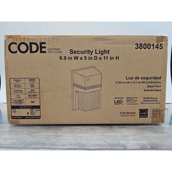 Code Dusk-to-Dawn Security Light (3800145) 6.9" W x 5" D x 11" H [D5] - Picture 2 of 14